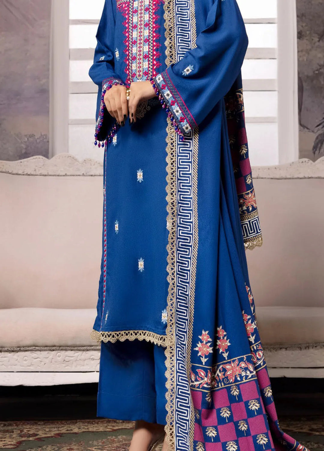 Gul Ahmed Embroidered Karandi Suits Unstitched 3 Piece GA24WU AY-42010 - Winter Collection