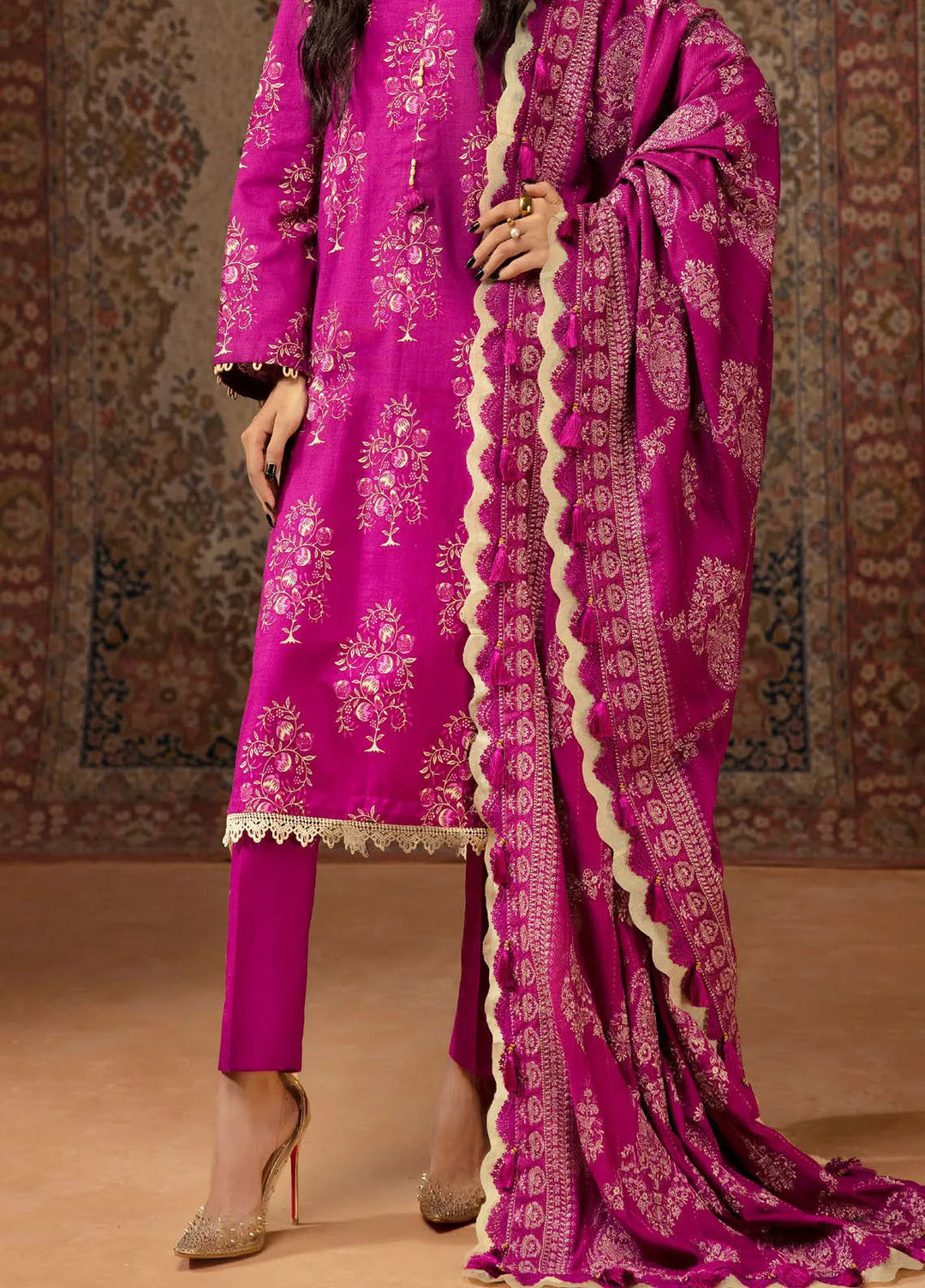 Gul Ahmed Embroidered Khaddar Suits Unstitched 3 Piece GA24WU CV-42010 - Winter Collection