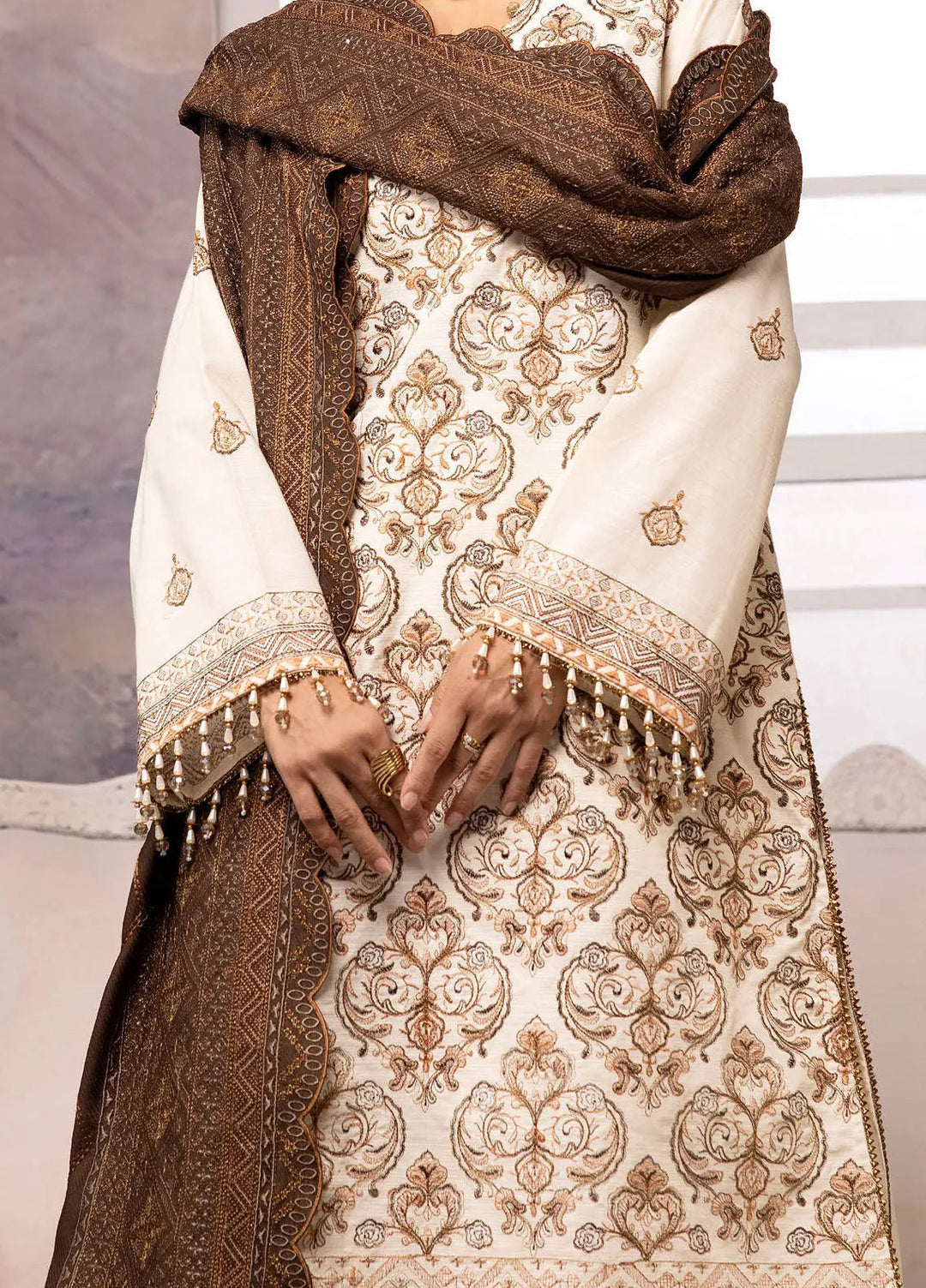 Gul Ahmed Embroidered Khaddar Suits Unstitched 3 Piece GA24WU CV-42011 - Winter Collection