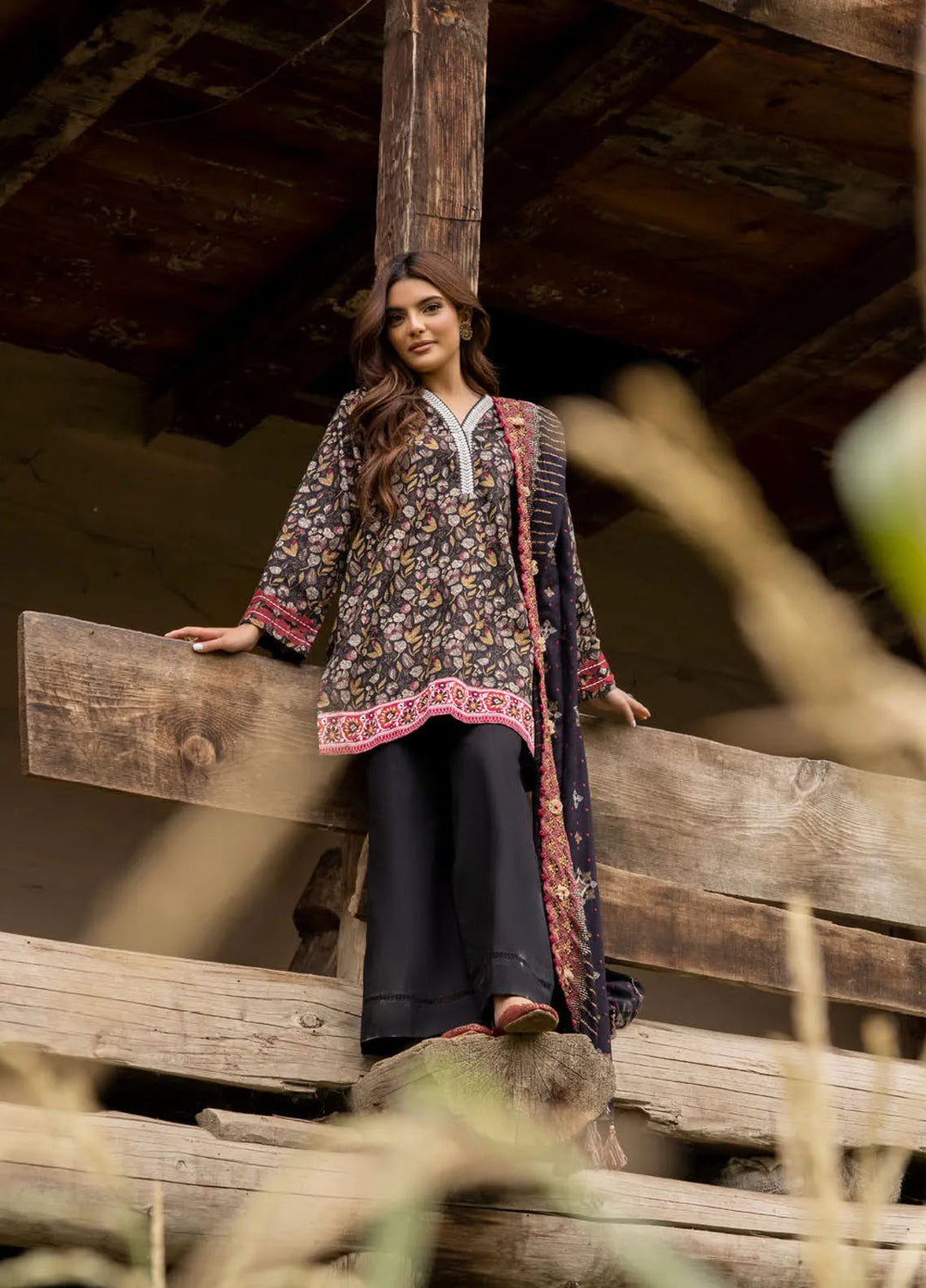 Gul Ahmed Embroidered Khaddar Suits Unstitched 3 Piece GA24WU CV-42012 - Winter Collection