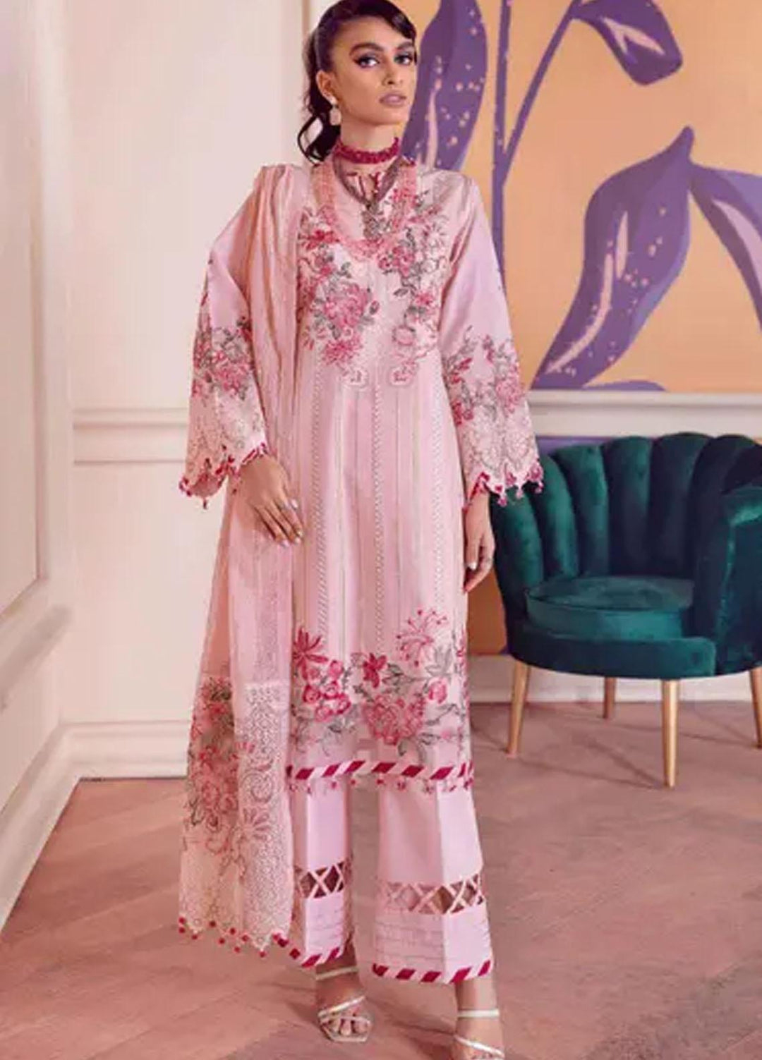 Gul Ahmed Embroidered Lawn Suits Unstitched 3 Piece GA22FS PM-22005 - Summer Collection