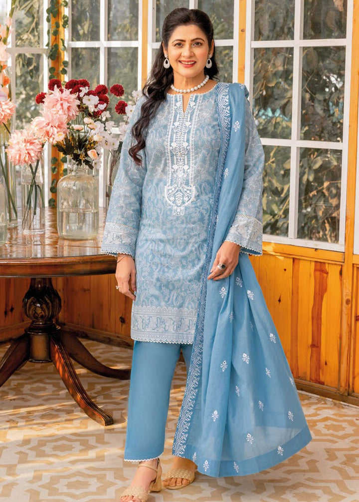 Gul Ahmed Embroidered Lawn Suits Unstitched 3 Piece GA24MT DN 42023 - Summer Collection