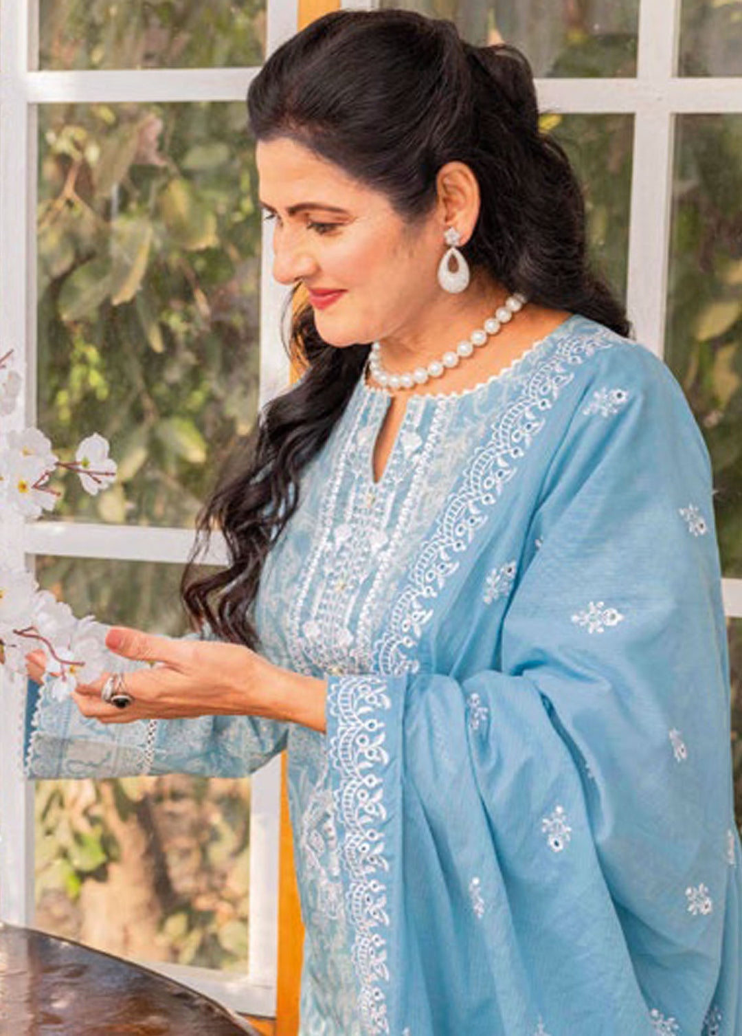 Gul Ahmed Embroidered Lawn Suits Unstitched 3 Piece GA24MT DN 42023 - Summer Collection