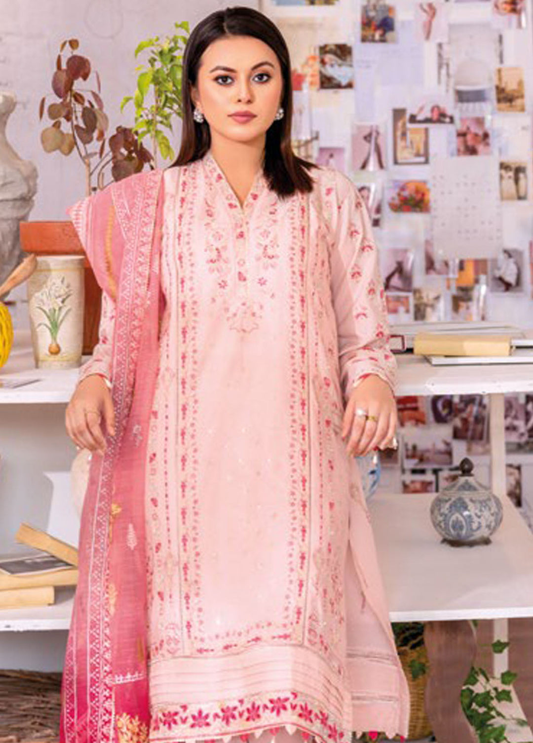 Gul Ahmed Embroidered Lawn Suits Unstitched 3 Piece GA24PS SP 32004 - Summer Collection