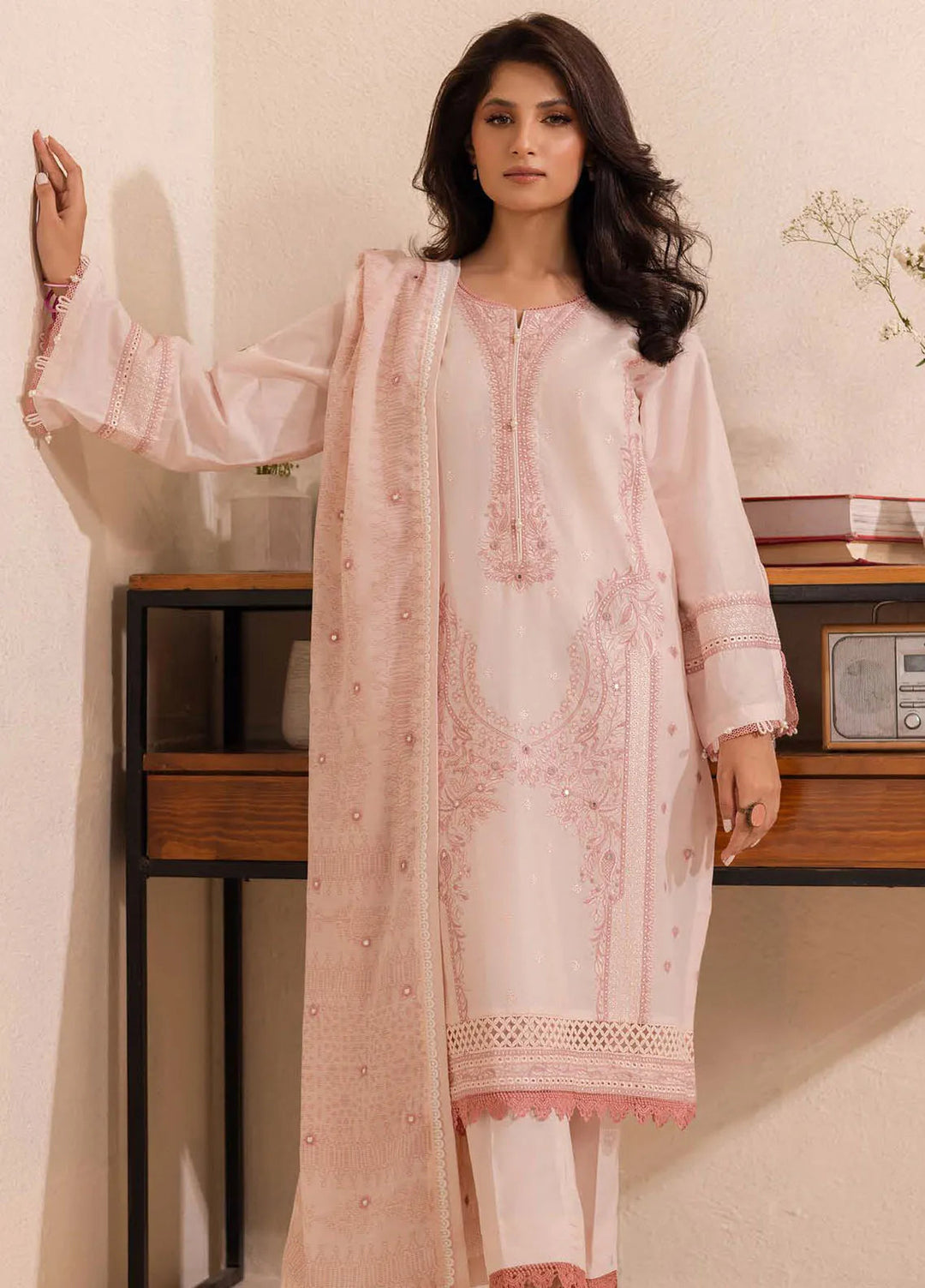 Gul Ahmed Embroidered Lawn Suits Unstitched 3 Piece GA24SU PC 42007 - Summer Collection