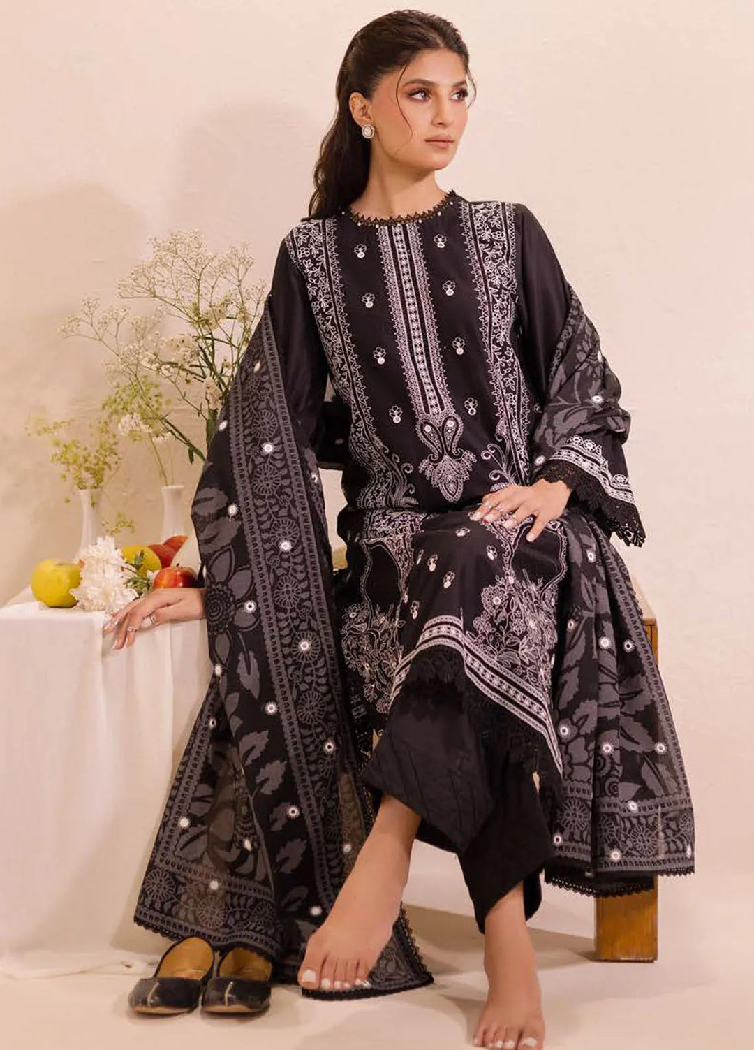Gul Ahmed Embroidered Lawn Suits Unstitched 3 Piece GA24SU PC 42016 - Summer Collection