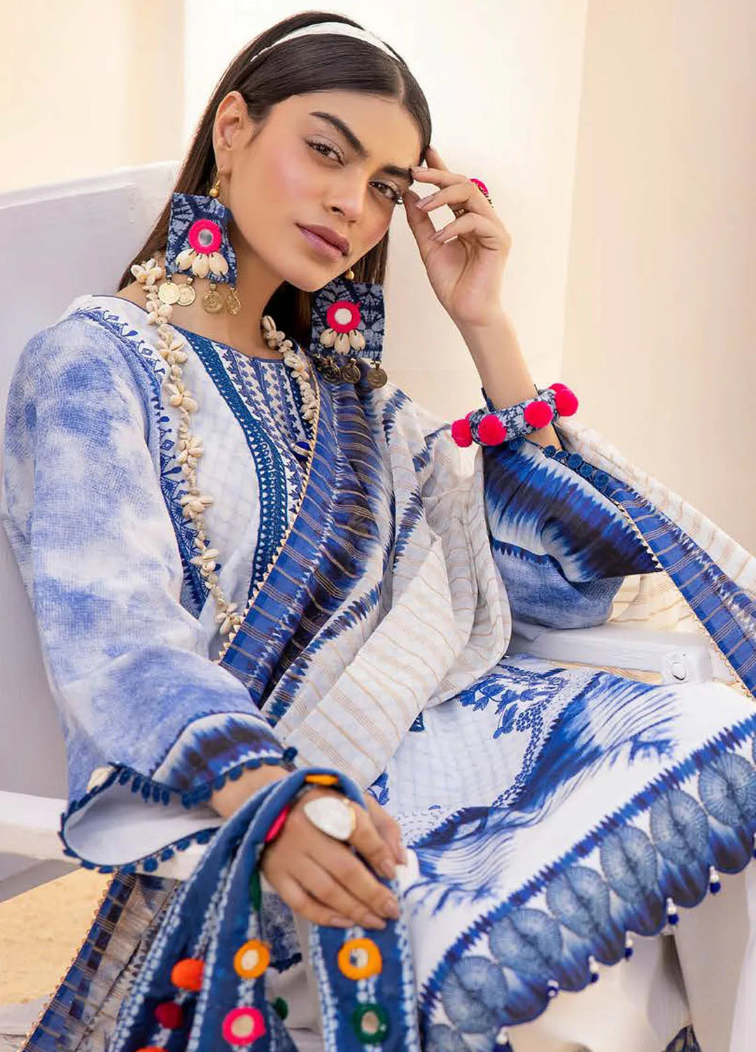 Gul Ahmed Embroidered Lawn Suits Unstitched 3 Piece GA24SU ST 42005 - Summer Collection