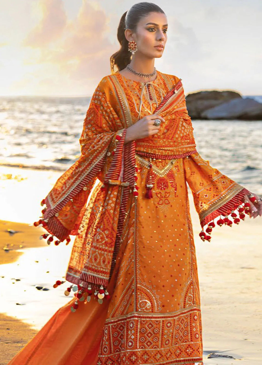 Gul Ahmed Embroidered Lawn Suits Unstitched 3 Piece GA25CH BM-52020 - Summer Collection