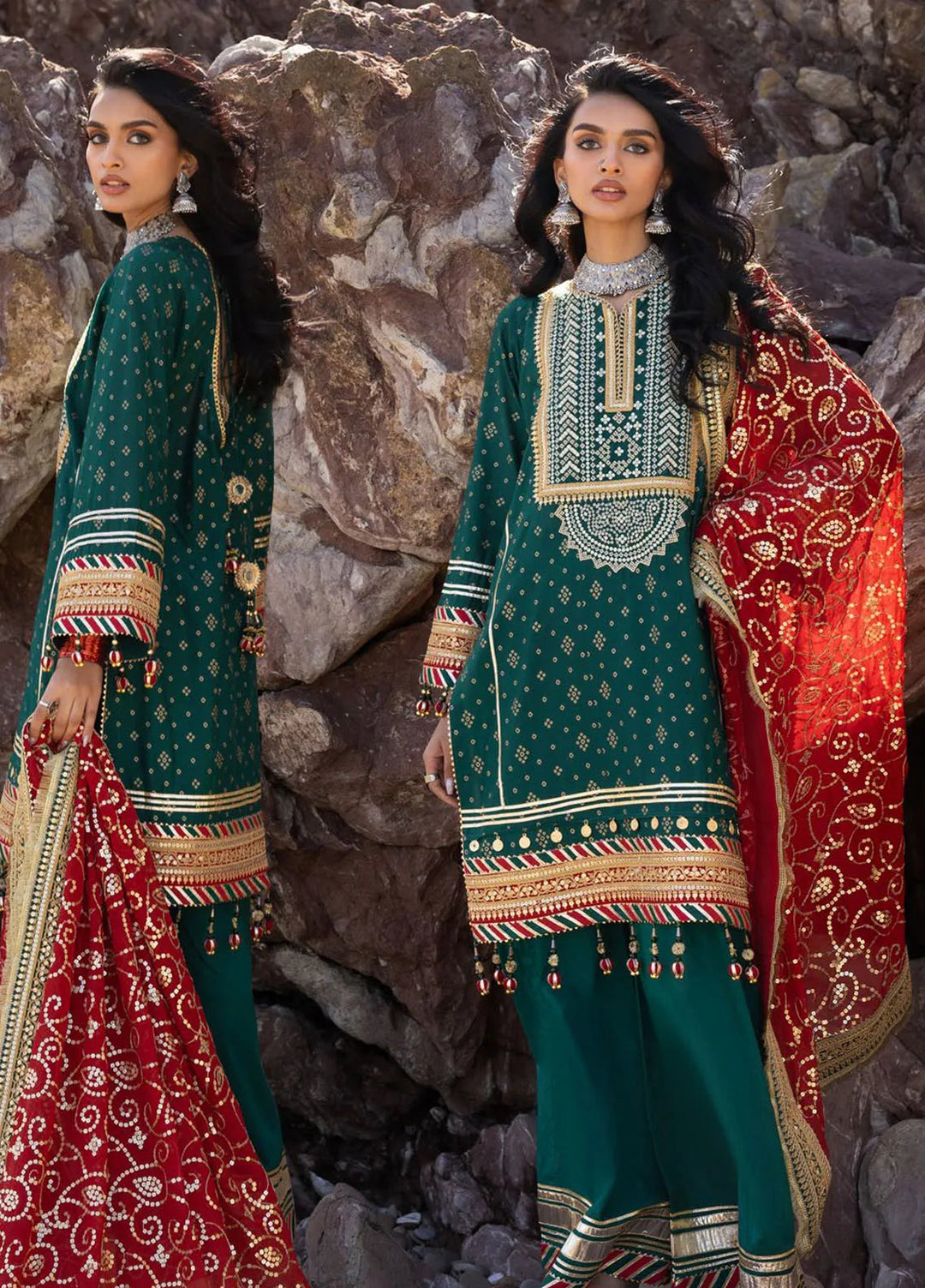 Gul Ahmed Embroidered Lawn Suits Unstitched 3 Piece GA25CH BM-52024 - Summer Collection