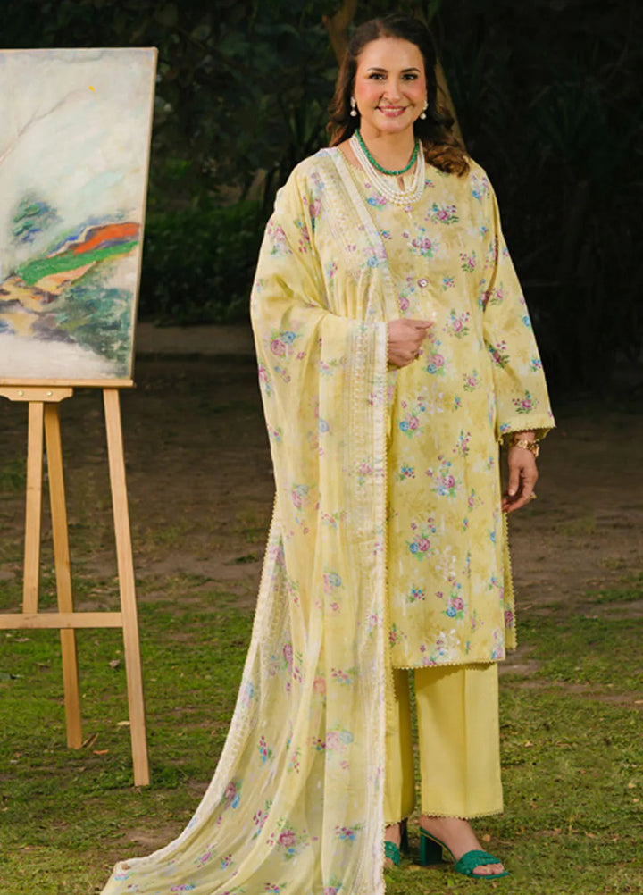 Gul Ahmed Embroidered Lawn Suits Unstitched 3 Piece GA25TM BM-52007 - Summer Collection