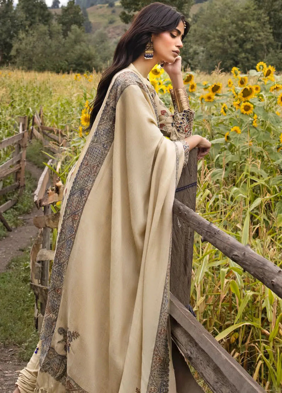 Gul Ahmed Embroidered Linen Suits Unstitched 3 Piece GA24WU AP-42049 - Winter Collection