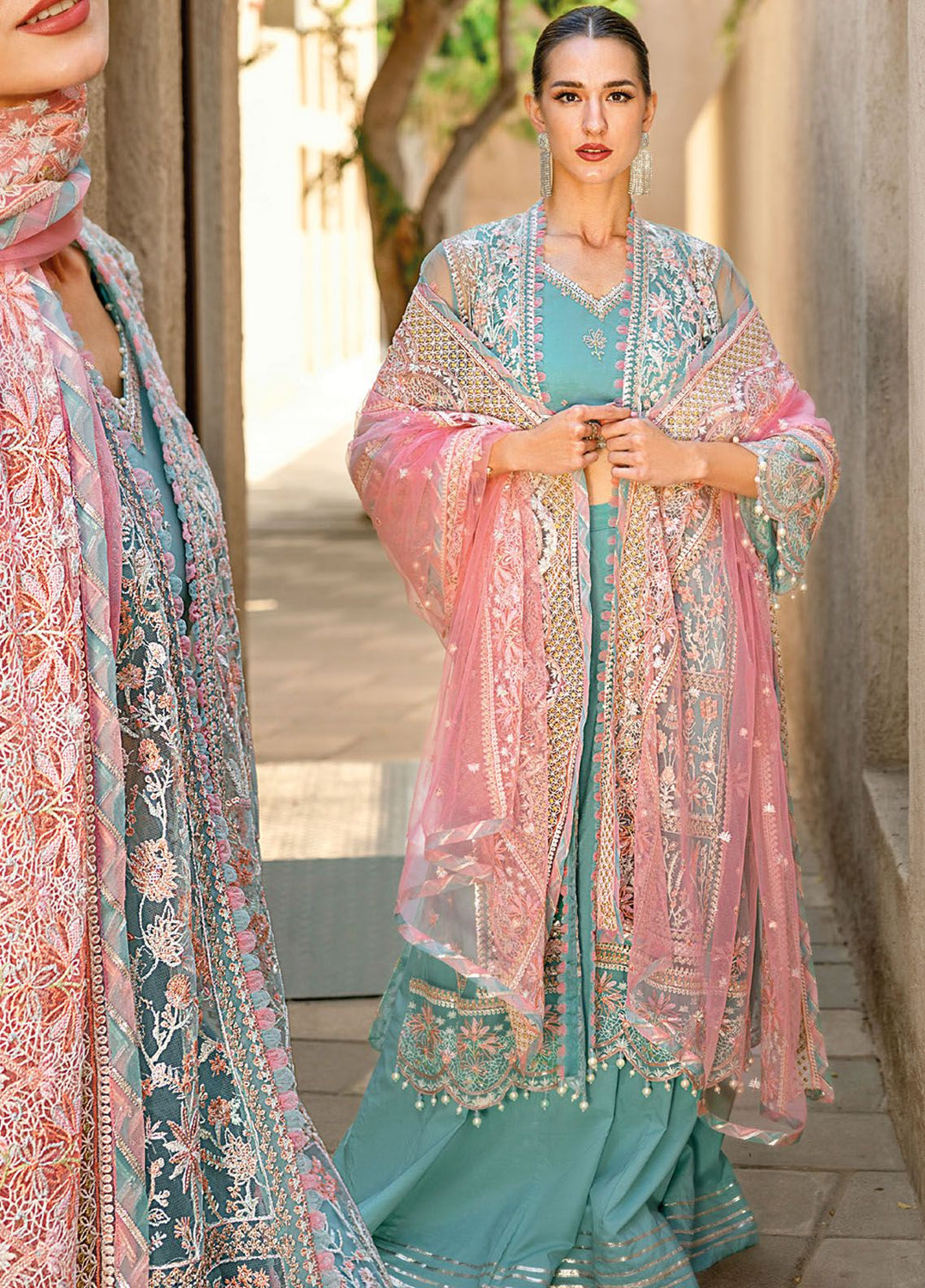 Gul Ahmed Embroidered Net Suits Unstitched 3 Piece GA24LF FE-42010 - Festive Collection
