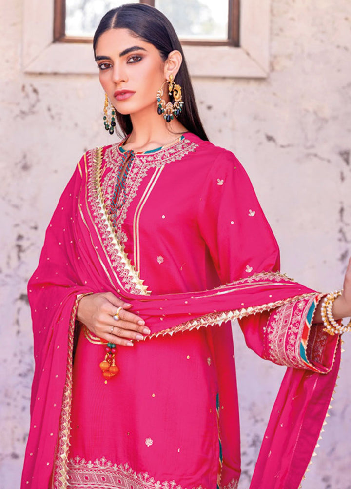Gul Ahmed Embroidered Raw Silk Suits Unstitched 3 Piece GA24LF FE-42012 - Festive Collection