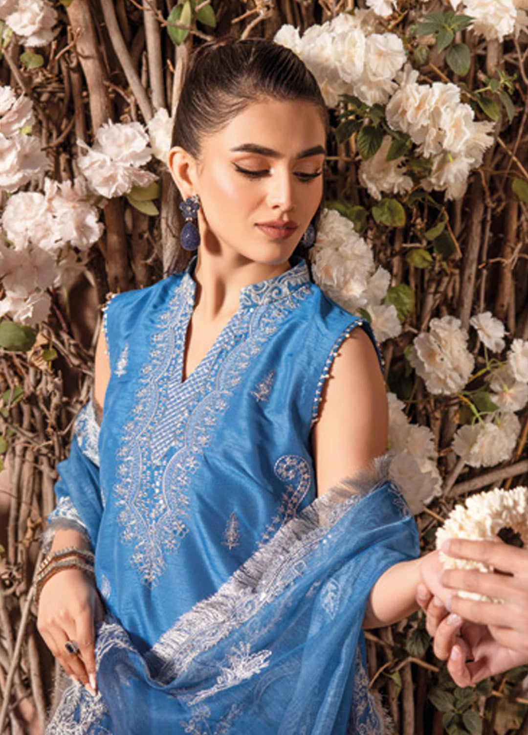 Gul Ahmed Embroidered Raw Silk Suits Unstitched 3 Piece GA24LF FE-42074 - Festive Collection