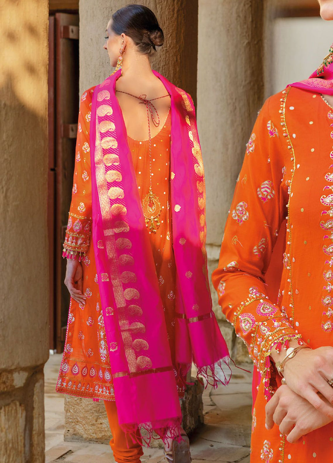 Gul Ahmed Embroidered Raw Silk Suits Unstitched 3 Piece GA24LF FE-42078 - Festive Collection