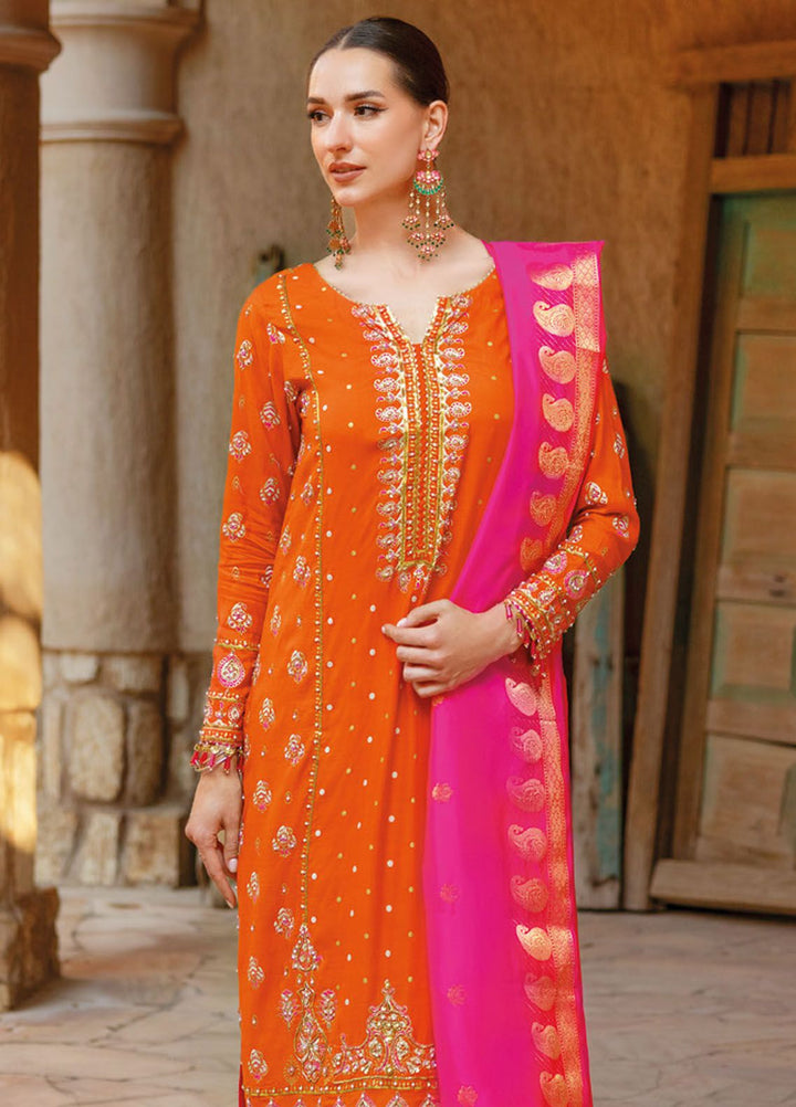 Gul Ahmed Embroidered Raw Silk Suits Unstitched 3 Piece GA24LF FE-42078 - Festive Collection