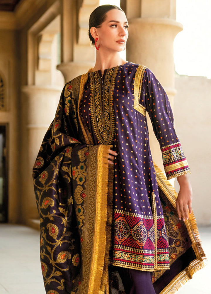 Gul Ahmed Embroidered Raw Silk Suits Unstitched 3 Piece GA24LF FE-42079 - Festive Collection