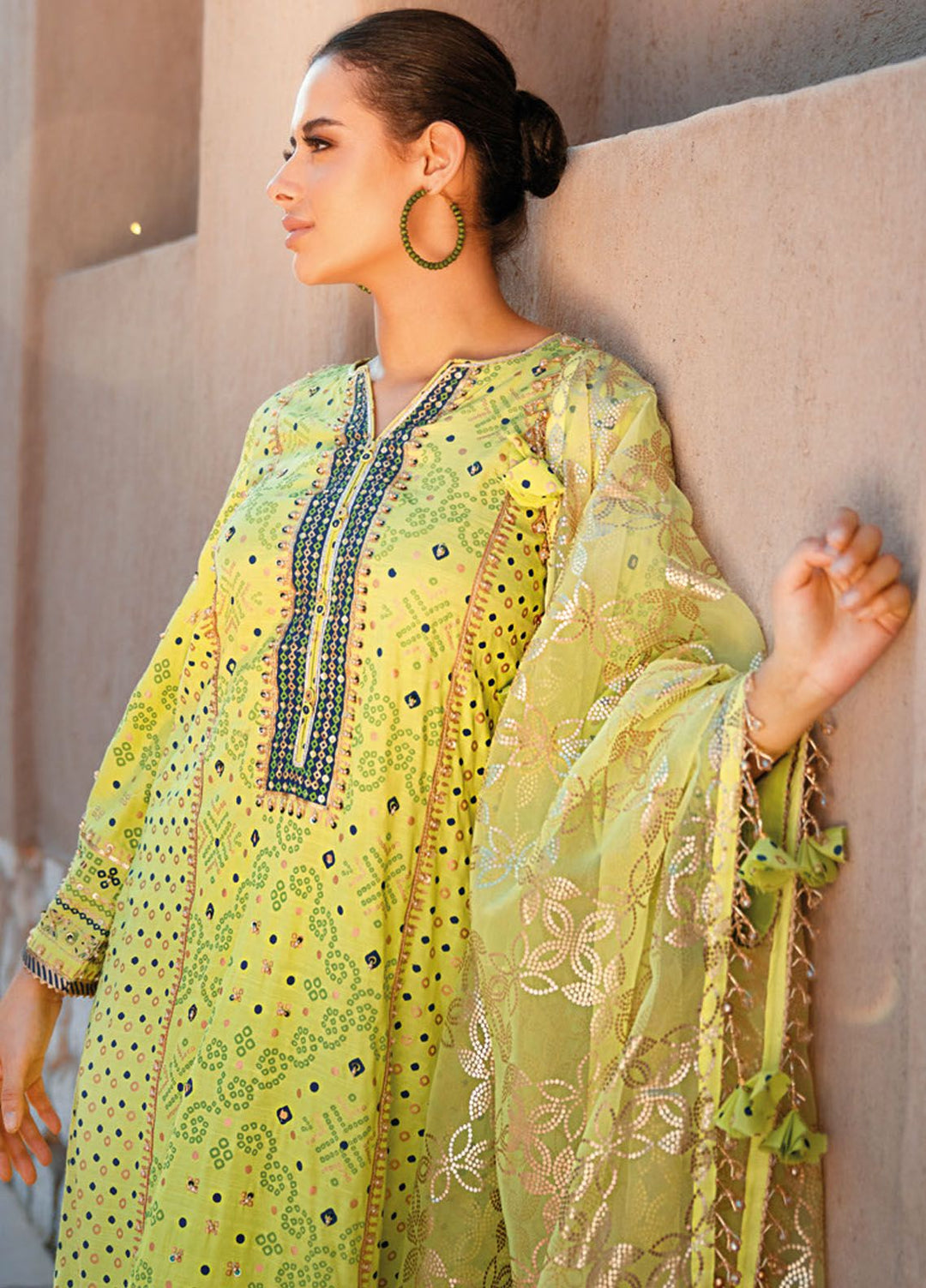 Gul Ahmed Embroidered Raw Silk Suits Unstitched 3 Piece GA24LF FE-42080 - Festive Collection