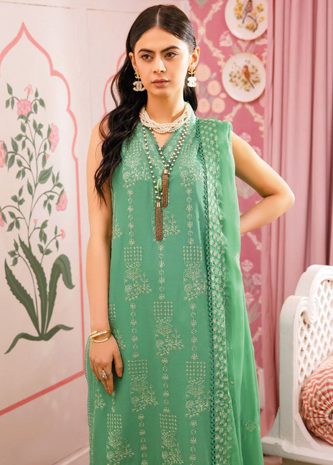 Gul Ahmed Embroidered Swiss Voile Suits Unstitched 3 Piece GA24PS LSV 42012 - Summer Collection