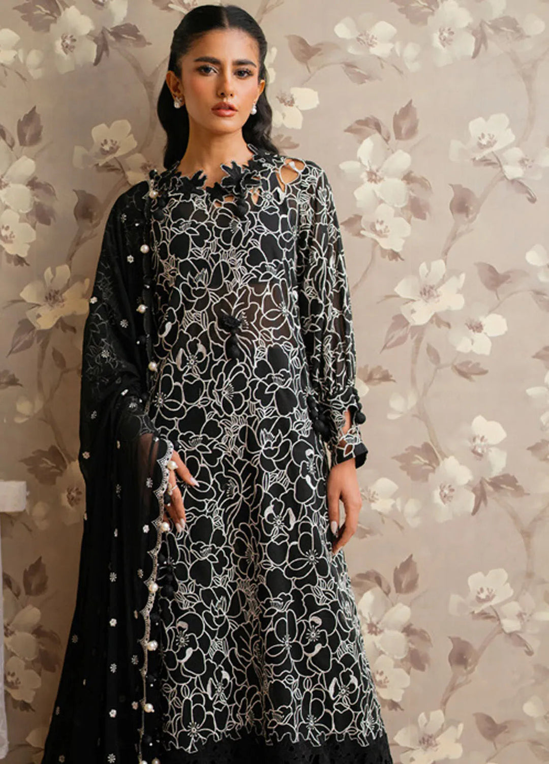 Gul Ahmed Embroidered Swiss Voile Suits Unstitched 3 Piece GA25PL LSV-52002 - Summer Collection