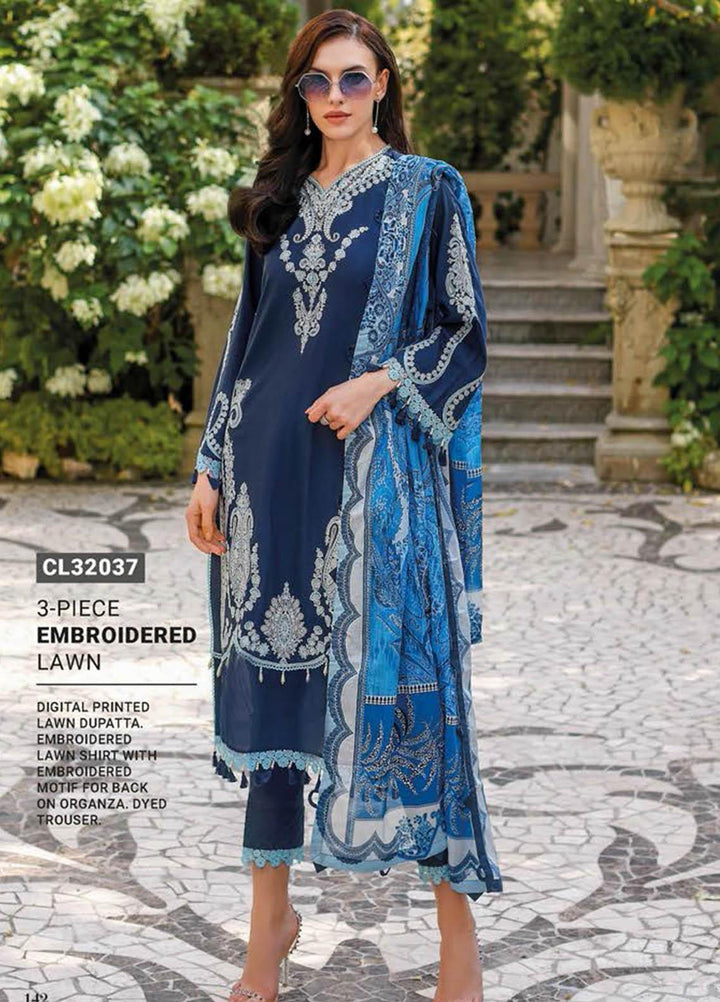 Essential Lawn By Gul Ahmed Embroidered Lawn Suits Unstitched 3 Piece GA23E CL-32037 - Summer Collection