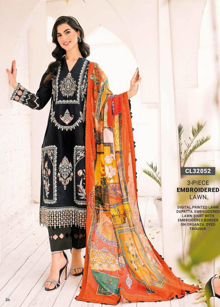Essential Lawn By Gul Ahmed Embroidered Lawn Suits Unstitched 3 Piece GA23E CL-32052 - Summer Collection