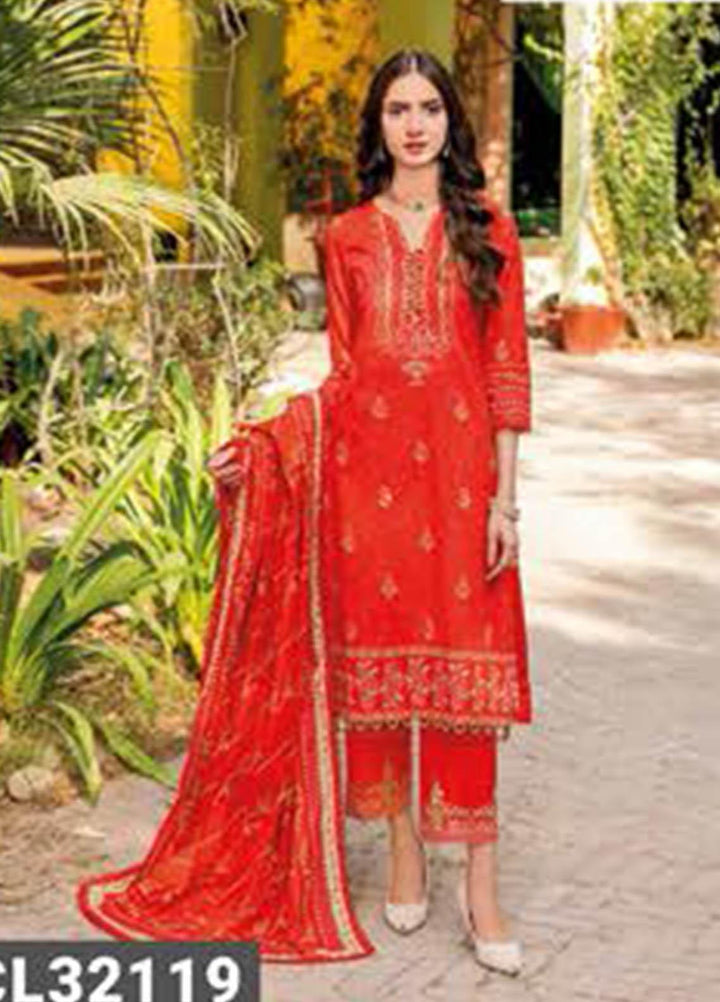 Essential Lawn By Gul Ahmed Embroidered Lawn Suits Unstitched 3 Piece GA23E CL-32119 - Summer Collection