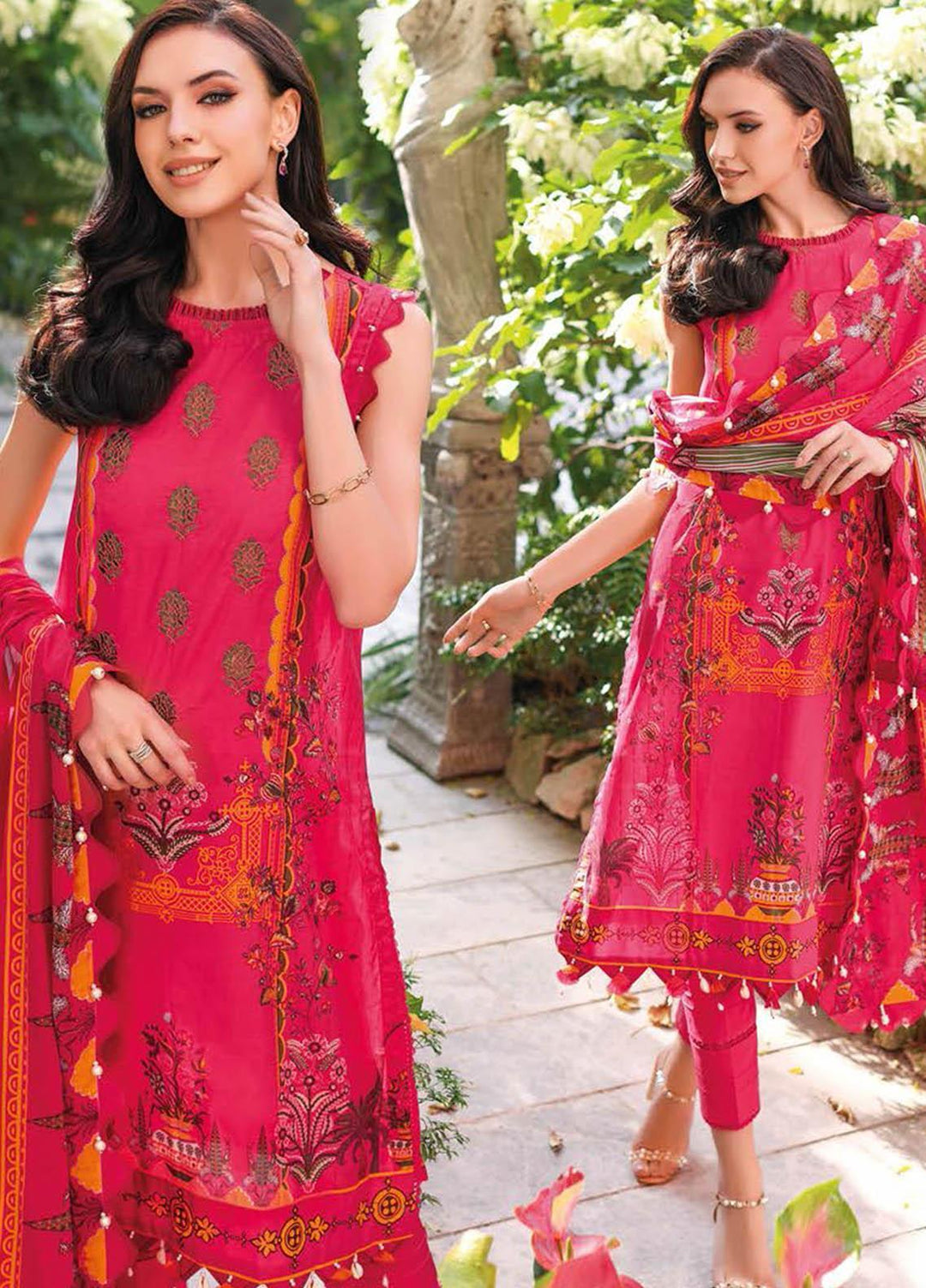 Essential Lawn By Gul Ahmed Embroidered Lawn Suits Unstitched 3 Piece GA23E CL-32167 - Summer Collection