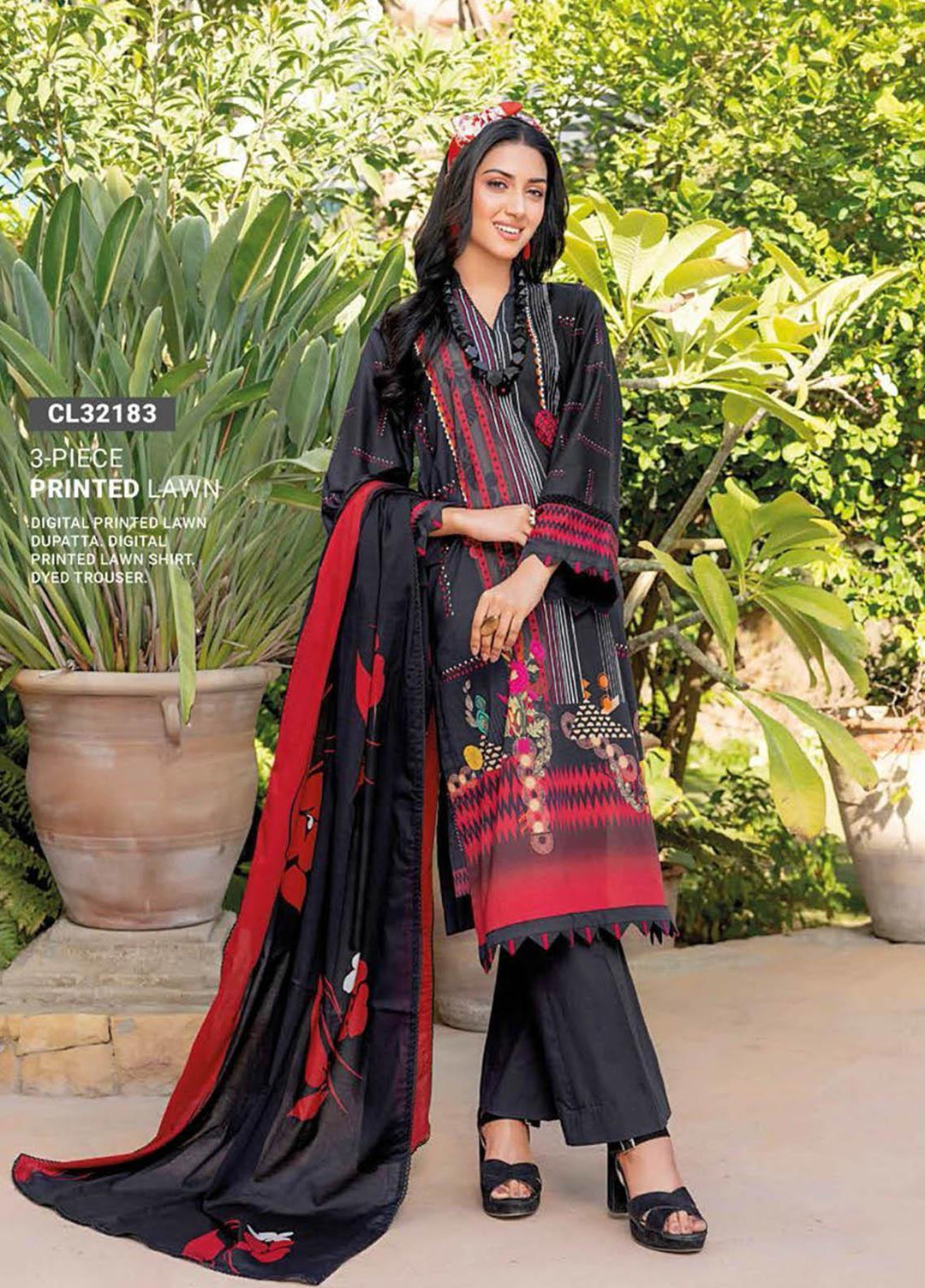 Essential Lawn By Gul Ahmed Printed Lawn Suits Unstitched 3 Piece GA23E CL-32183 - Summer Collection