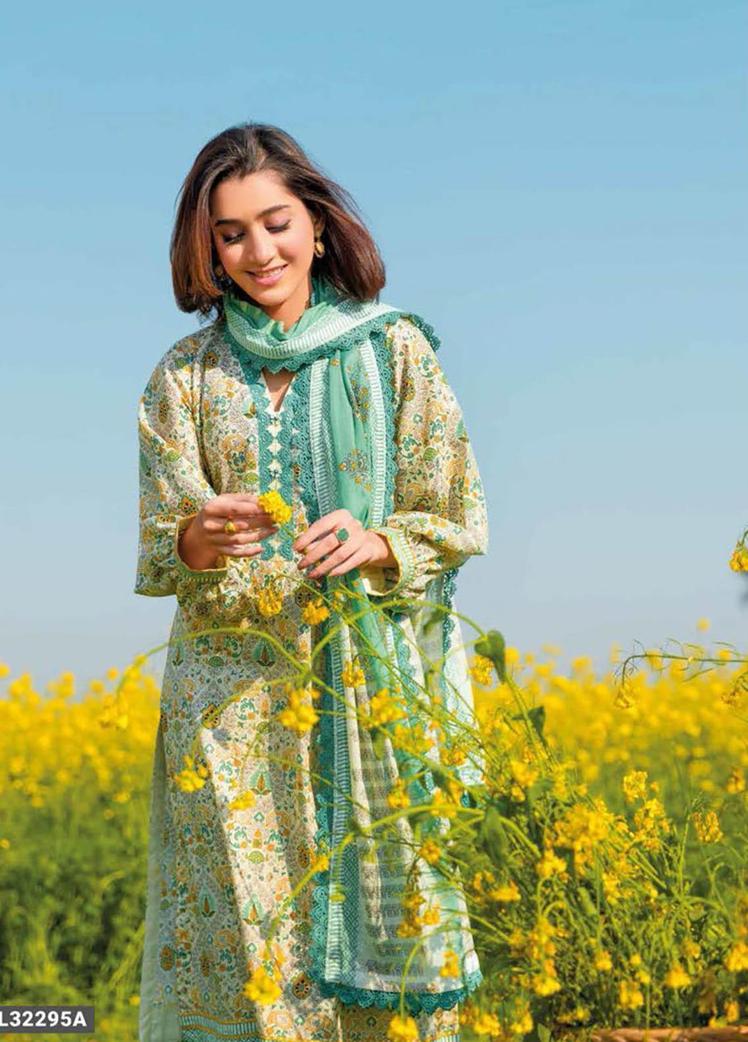 Essential Lawn By Gul Ahmed Printed Lawn Suits Unstitched 3 Piece GA23E CL-32295A - Summer Collection