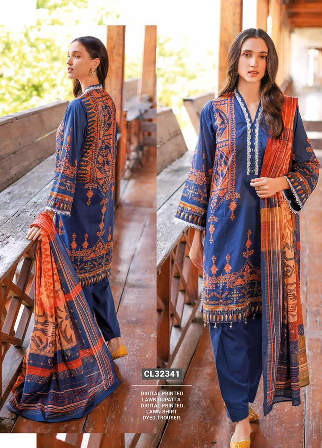 Essential Lawn By Gul Ahmed Printed Lawn Suits Unstitched 3 Piece GA23E CL-32341 - Summer Collection