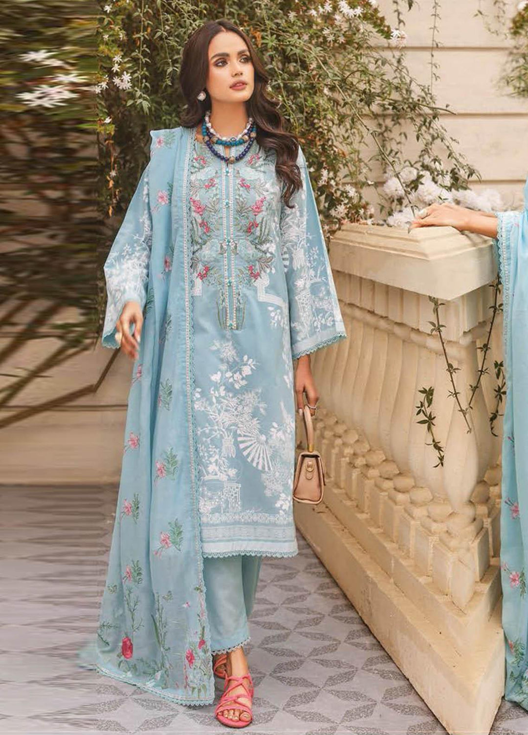 Essential Lawn By Gul Ahmed Embroidered Lawn Suits Unstitched 3 Piece GA23E CL-32403 - Summer Collection