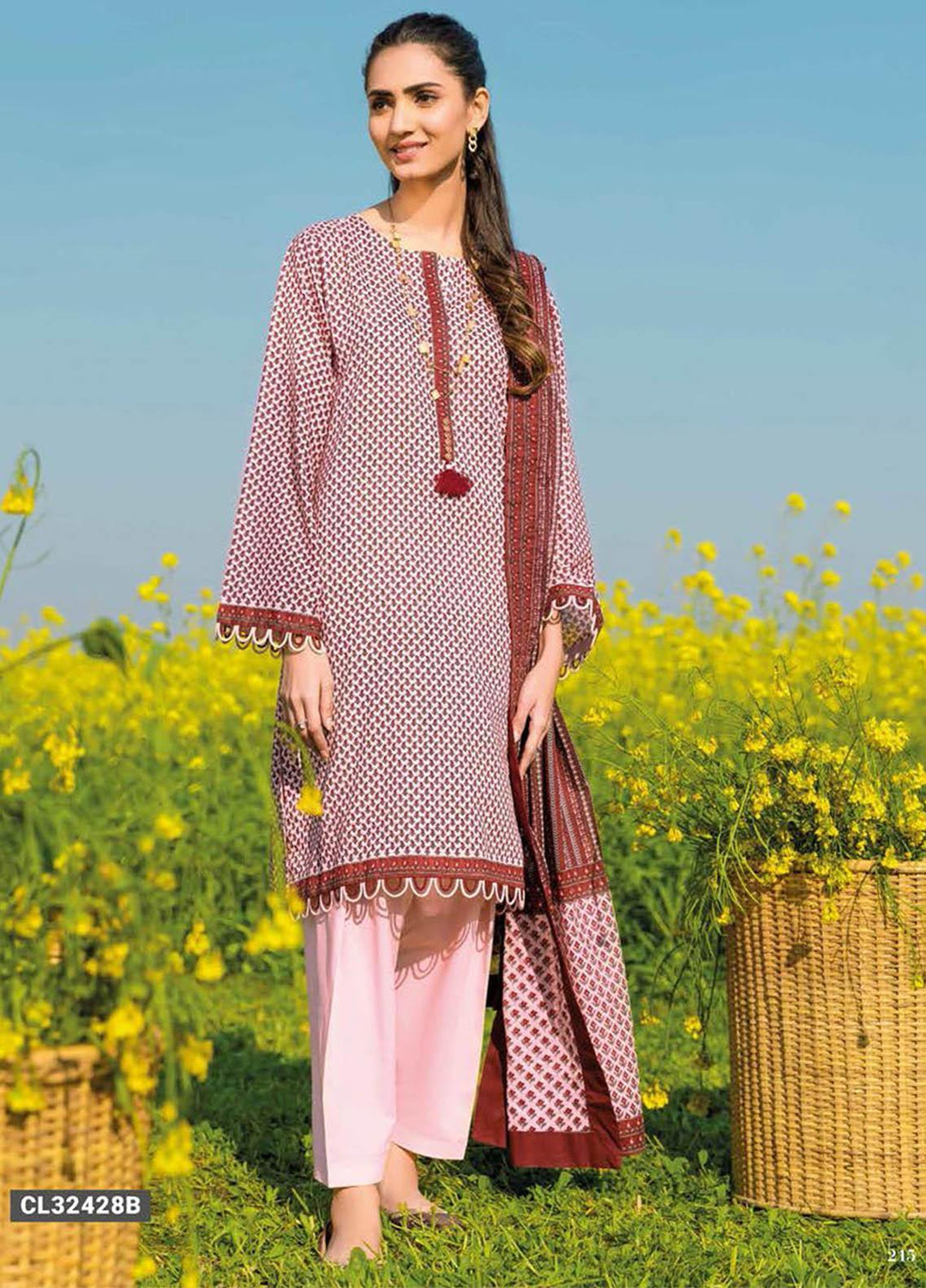 Essential Lawn By Gul Ahmed Printed Lawn Suits Unstitched 3 Piece GA23E CL-32428B - Summer Collection