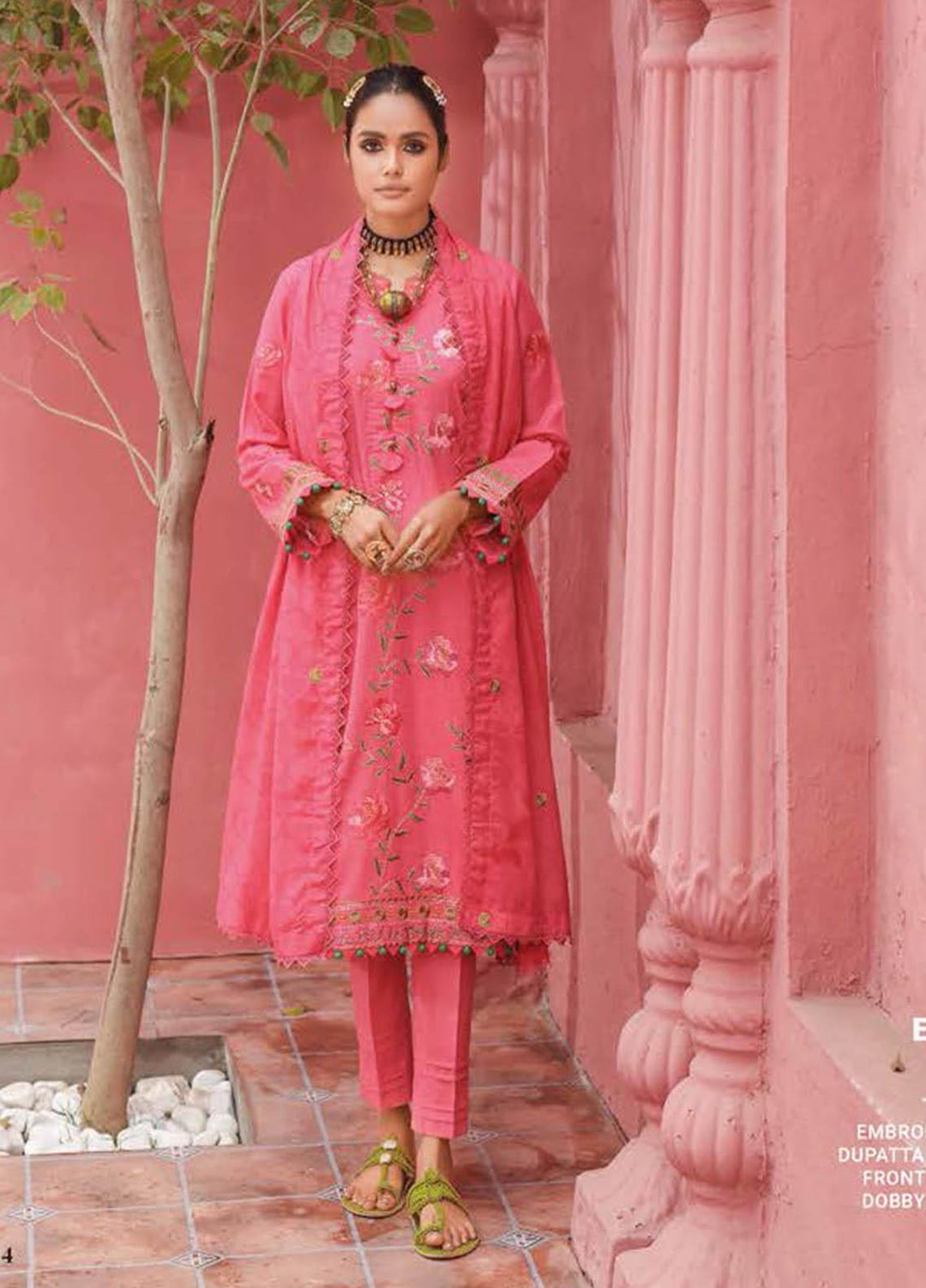 Essential Lawn By Gul Ahmed Embroidered Lawn Suits Unstitched 3 Piece GA23E DB-32006 - Summer Collection