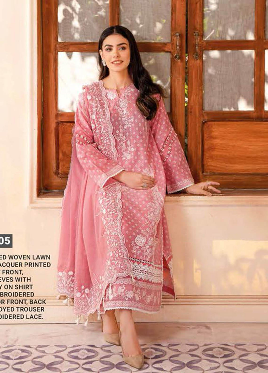 Essential Lawn By Gul Ahmed Embroidered Lawn Suits Unstitched 3 Piece GA23E DN-32005 - Summer Collection
