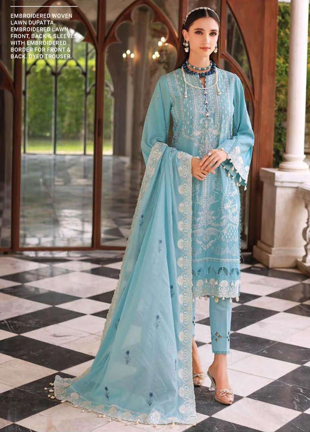 Essential Lawn By Gul Ahmed Embroidered Lawn Suits Unstitched 3 Piece GA23E DN-32006 - Summer Collection