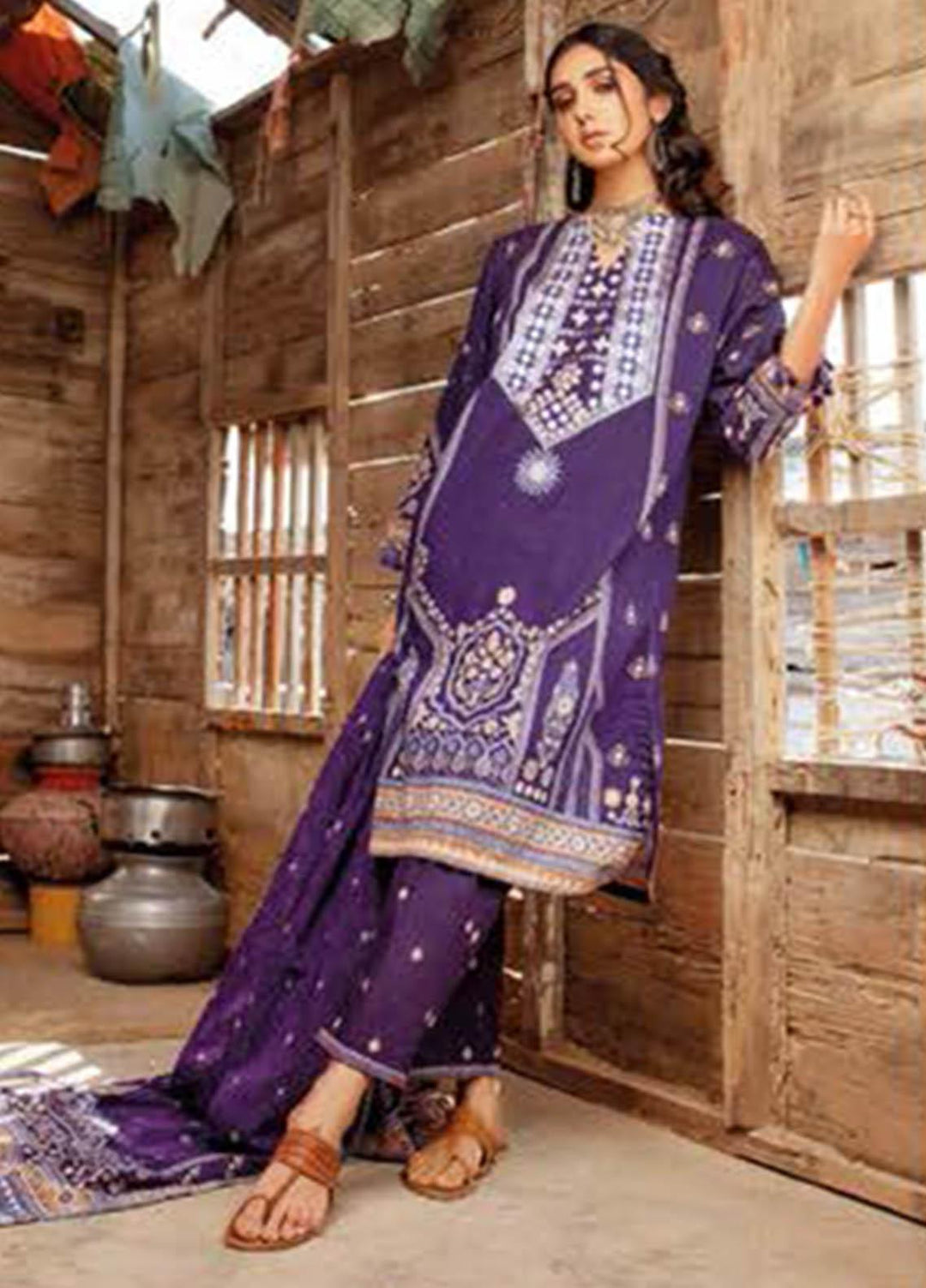 Essential Lawn By Gul Ahmed Embroidered Lawn Suits Unstitched 3 Piece GA23E DN-32075A - Summer Collection