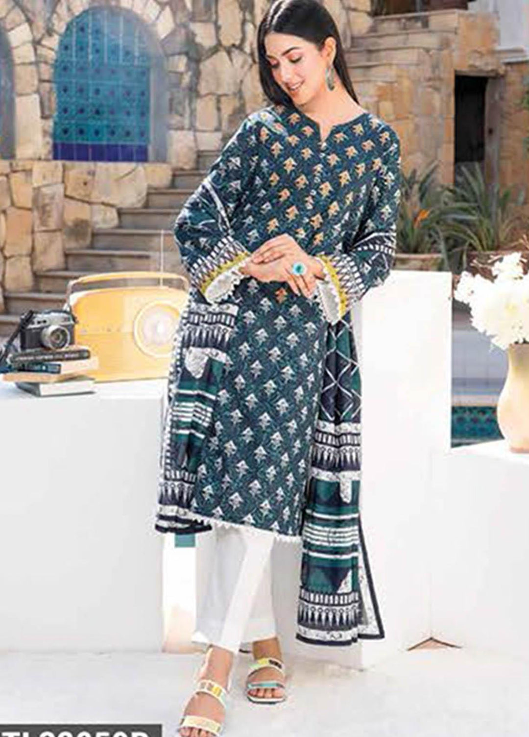 Essential Lawn By Gul Ahmed Printed Lawn Suits Unstitched 2 Piece GA23E TL-32059B - Summer Collection