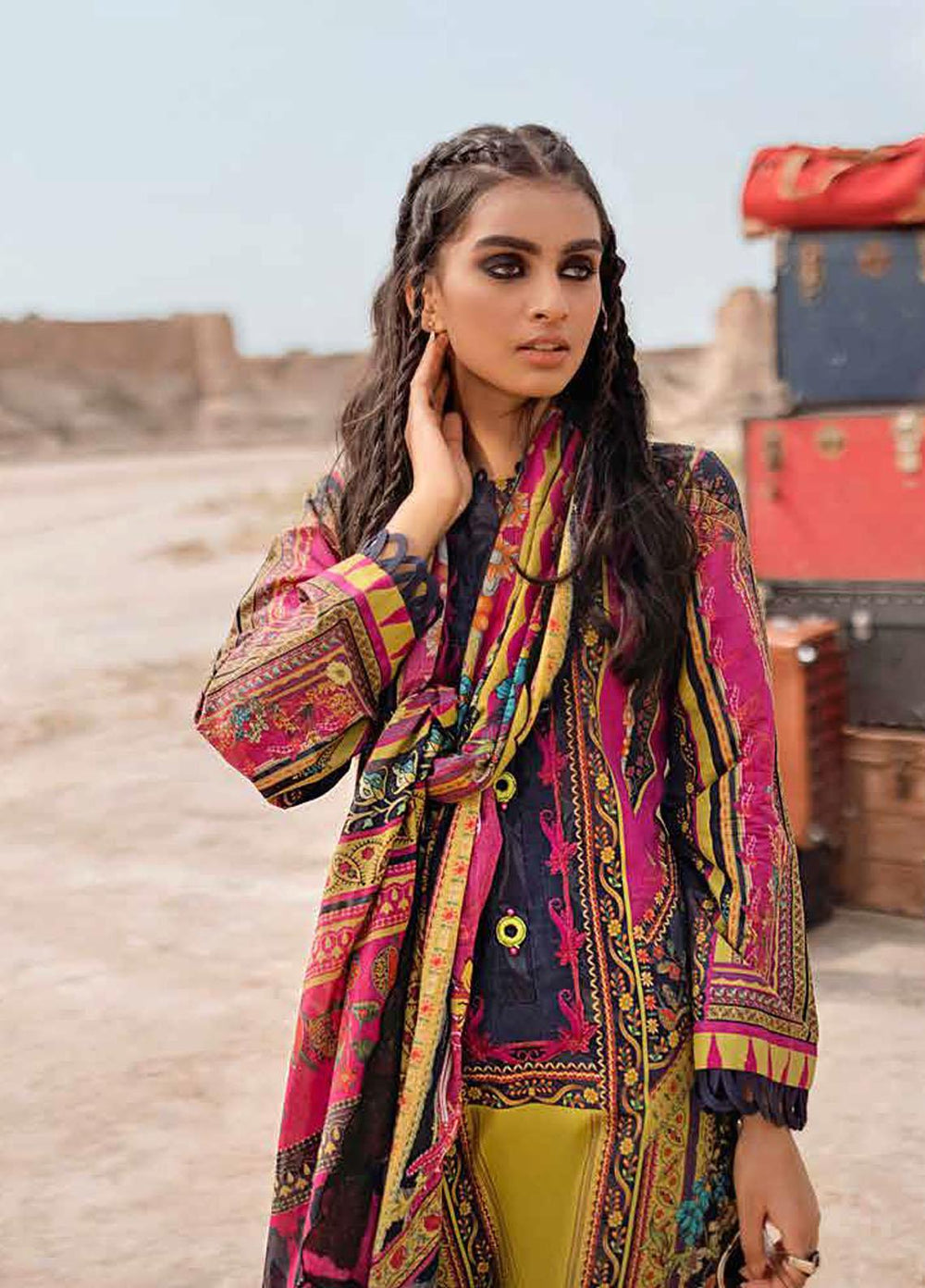 Gul Ahmed Embroidered Corduroy Suits Unstitched 3 Piece GA21WK CD-12005 - Winter Collection