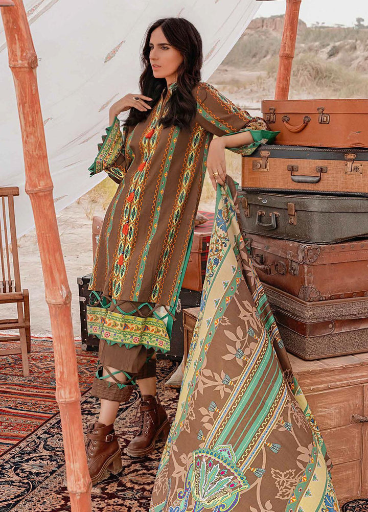 Gul Ahmed Printed Corduroy Suits Unstitched 3 Piece GA21WK CD-12008A - Winter Collection
