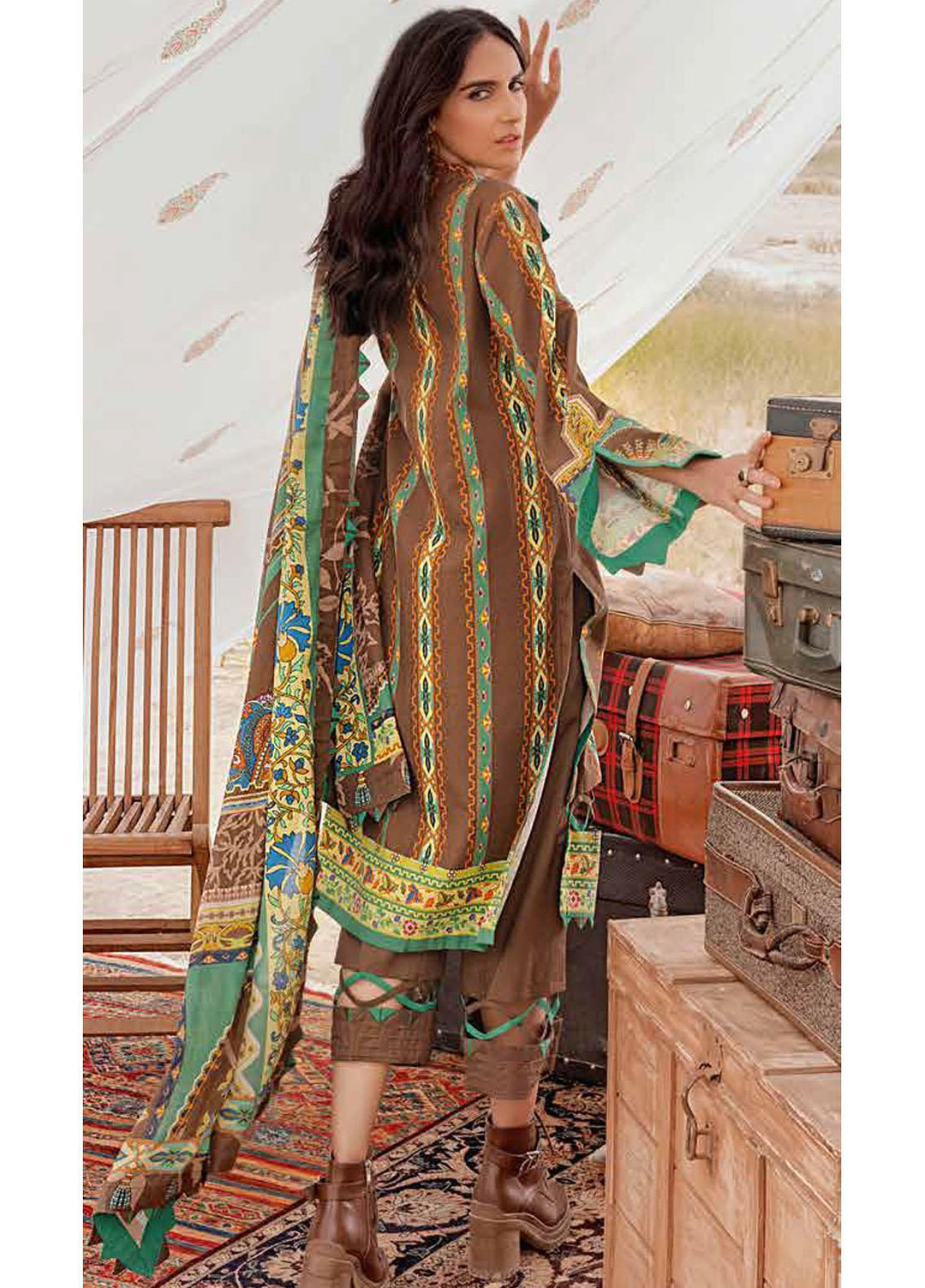 Gul Ahmed Printed Corduroy Suits Unstitched 3 Piece GA21WK CD-12008A - Winter Collection