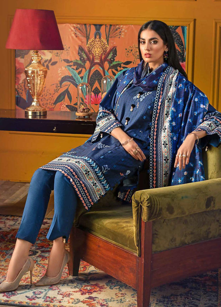 Gul Ahmed Printed Khaddar Suits Unstitched 3 Piece GA21WK K-12038B - Winter Collection