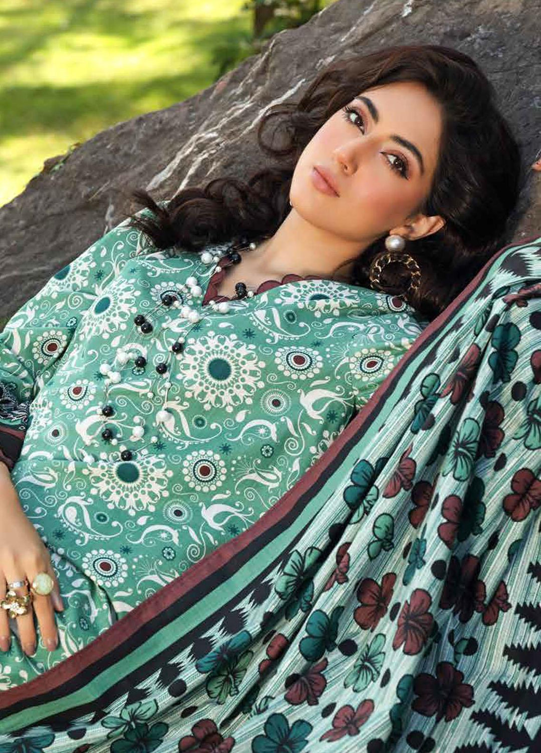 Gul Ahmed Printed Khaddar Suits Unstitched 2 Piece GA21WK TK-12013A - Winter Collection