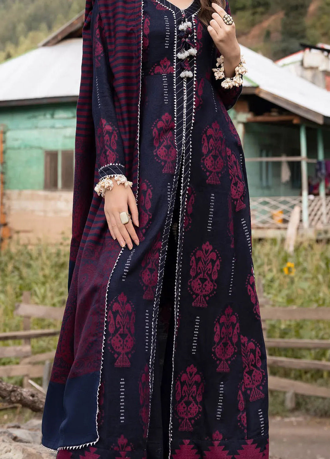 Gul Ahmed Fancy Jacquard Suits Unstitched 3 Piece GA24WU AP-42023 - Winter Collection