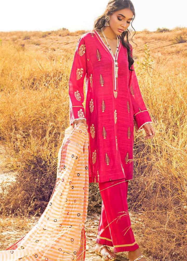 Gul Ahmed Embroidered Jacquard Suits Unstitched 3 Piece GA21FE-2 FS-42 - Festive Collection