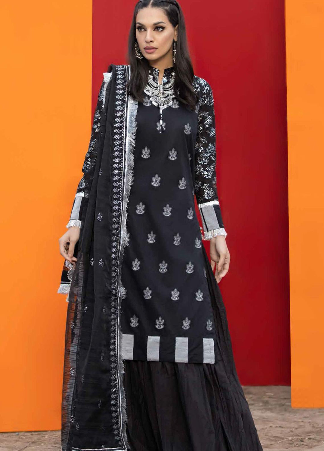 Gul Ahmed Embroidered Jacquard Suits Unstitched 3 Piece GA21FE-2 SP-08 - Festive Collection