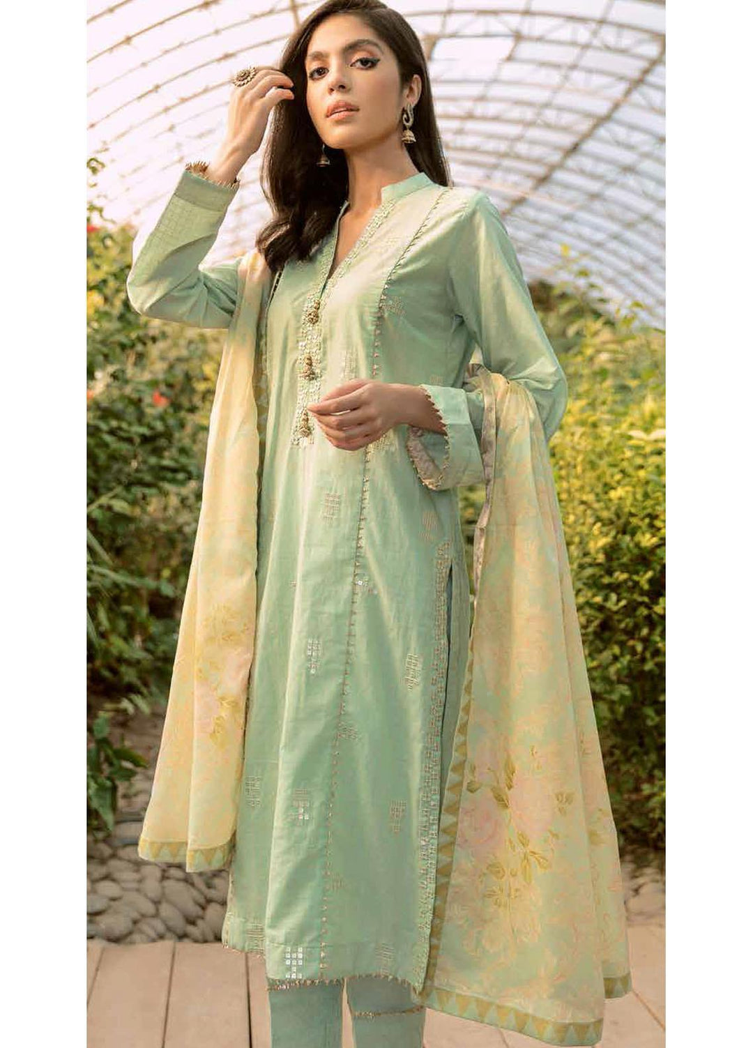 Gul Ahmed Embroidered Lawn Suits Unstitched 3 Piece GA21FE-2 SP-41 - Festive Collection