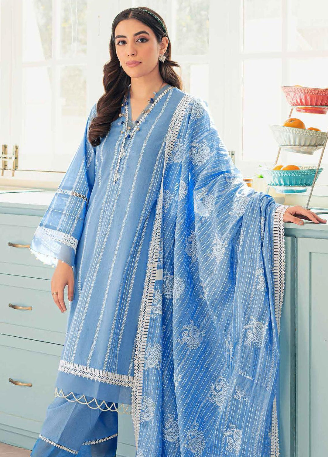 Gul Ahmed Printed Lawn Suits Unstitched 3 Piece GA23F CL-32407 - Festive Collection