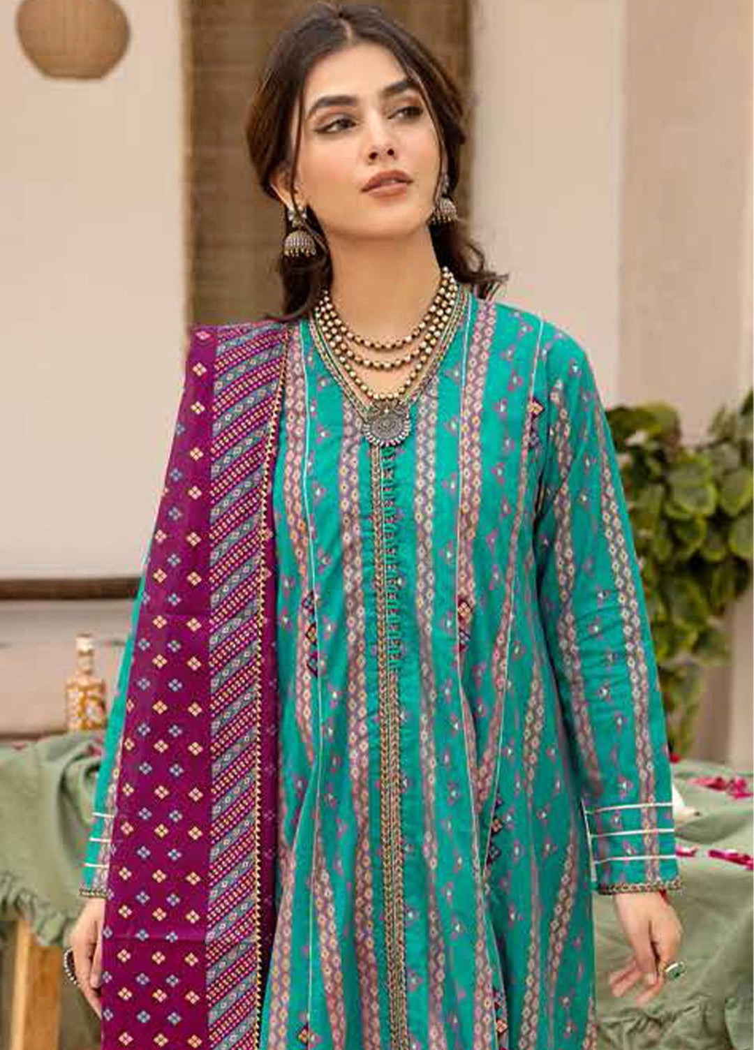 Gul Ahmed Printed Lawn Suits Unstitched 3 Piece GA23F CL-32418 - Festive Collection