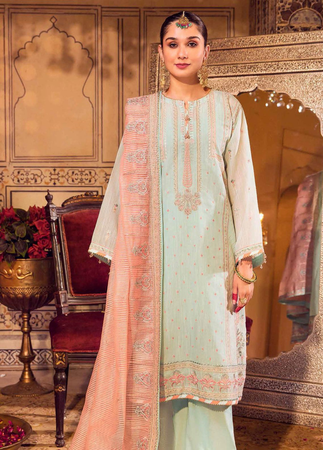 Gul Ahmed Embroidered Lawn Suits Unstitched 3 Piece GA23F FE-32045 - Festive Collection